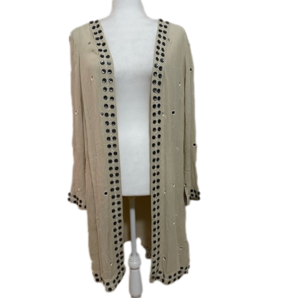 Soft Surroundings Open Front Embellished Duster